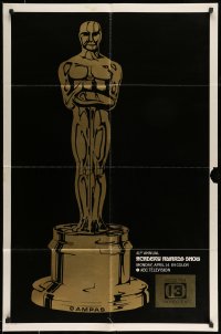 4t010 41ST ANNUAL ACADEMY AWARDS 1sh '69 cool artwork of Oscar statuette!