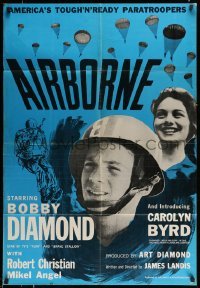 4t030 AIRBORNE 1sh '62 Bobby Diamond, Carolyn Byrd, paratroopers!