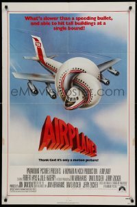 4t031 AIRPLANE 1sh '80 classic zany parody by Jim Abrahams and David & Jerry Zucker!