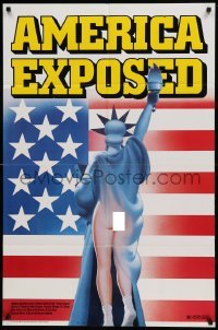 4t045 AMERICA EXPOSED 1sh '90 Romano Vanderbes, nude Statue of Liberty!