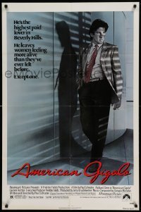 4t046 AMERICAN GIGOLO 1sh '80 male prostitute Richard Gere is being framed for murder!