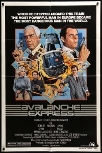 4t060 AVALANCHE EXPRESS 1sh '79 Lee Marvin, Robert Shaw, cool action art by Larry Salk!