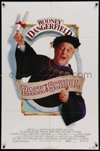 4t064 BACK TO SCHOOL 1sh '86 Rodney Dangerfield goes to college with his son, great image!