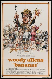 4t066 BANANAS int'l 1sh R80 wacky images of Woody Allen, Louise Lasser, classic comedy!