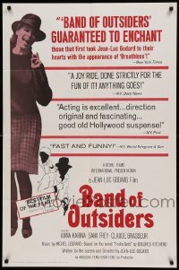 4t067 BAND OF OUTSIDERS 1sh '66 Jean-Luc Godard's Bande a Part, Anna Karina!