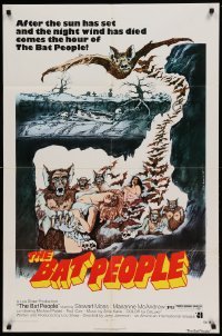 4t070 BAT PEOPLE revised 1sh '74 AIP, cool horror artwork, It Lives By Night!