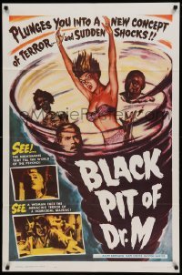 4t098 BLACK PIT OF DR. M 1sh '61 plunges you into a new concept of terror and sudden shocks!