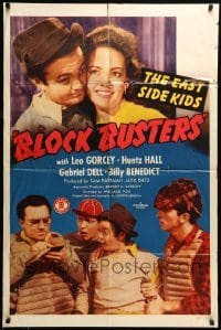 4t104 BLOCK BUSTERS 1sh '44 East Side Kids, Huntz Hall, Leo Gorcey, Gabriel Dell, Billy Benedict!