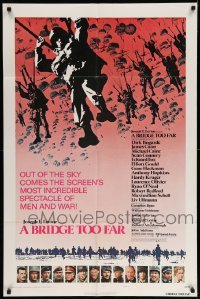 4t143 BRIDGE TOO FAR style B 1sh '77 Michael Caine, Connery, cool art of hundreds of paratroopers!