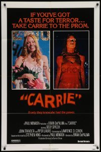4t172 CARRIE 1sh '76 Stephen King, Sissy Spacek before and after her bloodbath at the prom!