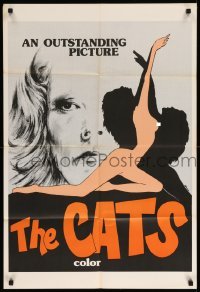 4t177 CATS 23x34 1sh '70s great sexy art and image, it's an outstanding picture!