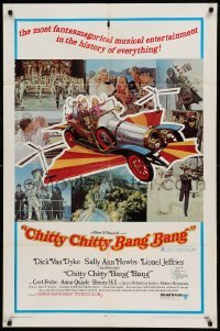 4t191 CHITTY CHITTY BANG BANG style B 1sh '69 Dick Van Dyke, Sally Ann Howes, artwork of flying car