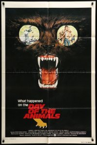 4t238 DAY OF THE ANIMALS style B int'l 1sh '77 really wild art of crazed beast out for revenge!