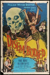 4t271 DISEMBODIED 1sh '57 artwork of super sexy female voodoo witch doctor Allison Hayes!
