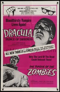 4t280 DRACULA PRINCE OF DARKNESS/PLAGUE OF THE ZOMBIES 1sh '66 bloodsuckers & undead double-bill!