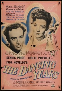 4t227 DANCING YEARS English 1sh '48 cool art with Dennis Price, pretty Gisele Preville!