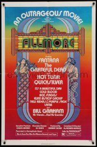 4t309 FILLMORE 1sh '72 Grateful Dead, Santana, rock & roll concert, cool Byrd art!