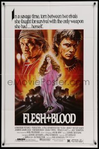4t325 FLESH & BLOOD 1sh '85 Paul Verhoeven, cool fantasy art of Rutger Hauer by Renato Casaro!