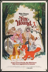 4t340 FOX & THE HOUND 1sh '81 two friends who didn't know they were supposed to be enemies!