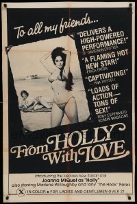 4t346 FROM HOLLY WITH LOVE 1sh '78 Marlene Willoughby, Tony The Hook Perez, beach sex!