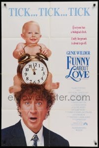 4t352 FUNNY ABOUT LOVE 1sh '90 wacky image of Gene Wilder, directed by Leonard Nimoy!