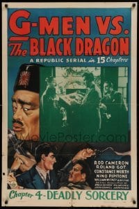 4t375 G-MEN VS. THE BLACK DRAGON chapter 4 1sh '43 Republic serial, Deadly Sorcery!