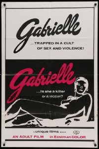 4t355 GABRIELLE 1sh '70 trapped in a cult of sex and violence, different sexy artwork!