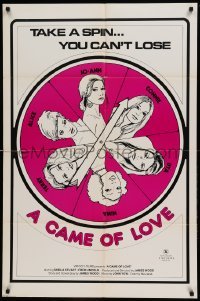 4t356 GAME OF LOVE 1sh '74 sexy Sheila Stuart sexploitation, take a spin!