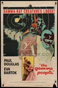 4t357 GAMMA PEOPLE 1sh '56 G-gun paralyzes nation, great image of hypnotized Gamma people!
