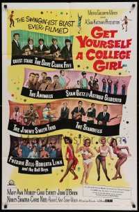 4t361 GET YOURSELF A COLLEGE GIRL 1sh '64 hip-est happiest rock & roll show, Dave Clark 5 & more!
