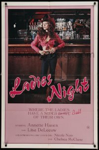 4t508 LADIES NIGHT 1sh '80 great Urban Cowboy-like parody image of sexy Annette Haven!