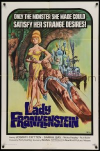 4t511 LADY FRANKENSTEIN 1sh '72 La figlia di Frankenstein, sexy Italian horror!
