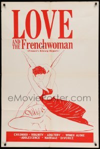 4t544 LOVE & THE FRENCHWOMAN Canadian 1sh '62 France's Kinsey Report, romantic artwork!