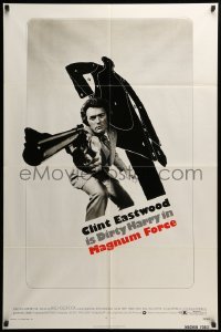 4t550 MAGNUM FORCE 1sh '73 best image of Clint Eastwood is Dirty Harry pointing his huge gun!