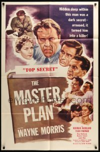 4t565 MASTER PLAN 1sh '56 Wayne Morris & Tilda Thamar, communist spy thriller!