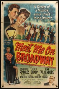 4t570 MEET ME ON BROADWAY 1sh '46 Marjorie Reynolds, a dream of a musical about love's young dream