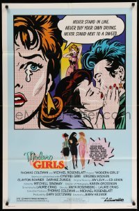 4t584 MODERN GIRLS 1sh '86 Cynthia Gibb, Virginia Madsen, Daphne Zuniga, great pop art!