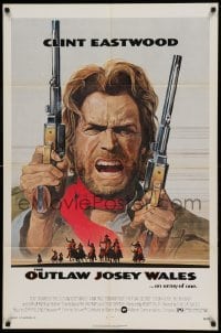 4t632 OUTLAW JOSEY WALES NSS style 1sh '76 Clint Eastwood is an army of one, Roy Anderson art!