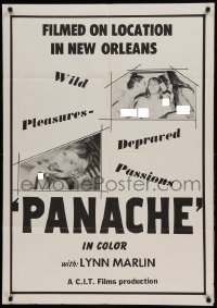 4t635 PANACHE 1sh '70s lesbians filmed on location in New Orleans, wild depraved pleasures!