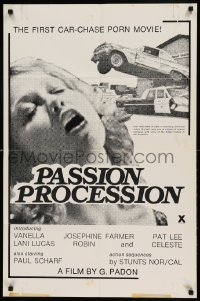 4t644 PASSION PROCESSION 23x35 1sh '76 wild action images from first car chase porn movie!