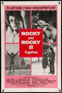 4t719 ROCKY/ROCKY II 1sh '80 Sylvester Stallone boxing classic double-bill!