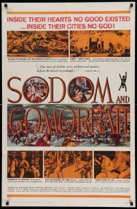 4t805 SODOM & GOMORRAH 1sh '63 Robert Aldrich, Pier Angeli, wild art of sinful cities!