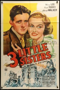 4t890 THREE LITTLE SISTERS 1sh '44 Mary Lee, Ruth Terry & Cheryl Walker are triple-threat talent!