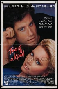4t921 TWO OF A KIND int'l 1sh '83 close-up of John Travolta & Olivia Newton-John!