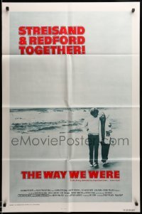 4t955 WAY WE WERE int'l 1sh '73 Barbra Streisand & Robert Redford walk on the beach!