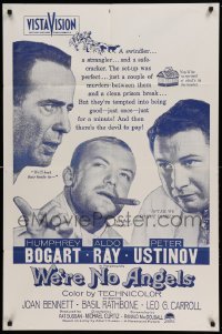 4t956 WE'RE NO ANGELS military 1sh R60s image of Humphrey Bogart, Aldo Ray & Peter Ustinov!