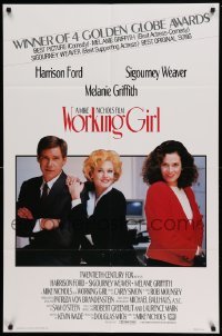 4t985 WORKING GIRL int'l 1sh '88 Harrison Ford, Melanie Griffith & Sigourney Weaver!