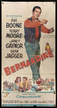 4w416 BERNARDINE 3sh '57 huge full-length image of America's new boyfriend Pat Boone!