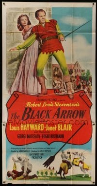 4w426 BLACK ARROW 3sh '48 Louis Hayward, Janet Blair, written by Robert Louis Stevenson!