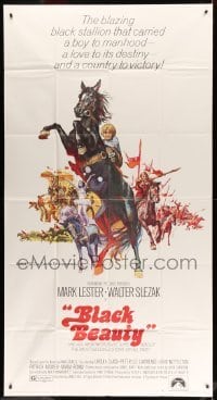 4w427 BLACK BEAUTY 3sh '71 artwork of Mark Lester riding Anna Sewell's classic horse!